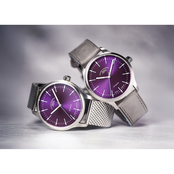 Mühle Glashütte Panova Violet 40mm Violet Dial Silver Steel Bracelet