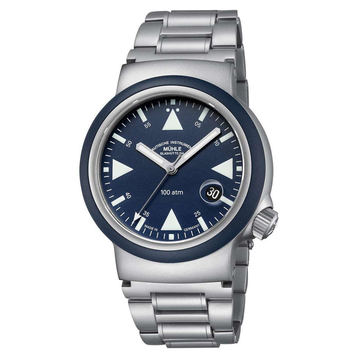 Mühle Glashütte S.A.R. Rescue Timer 42mm Blue Dial Silver Steel Bracelet