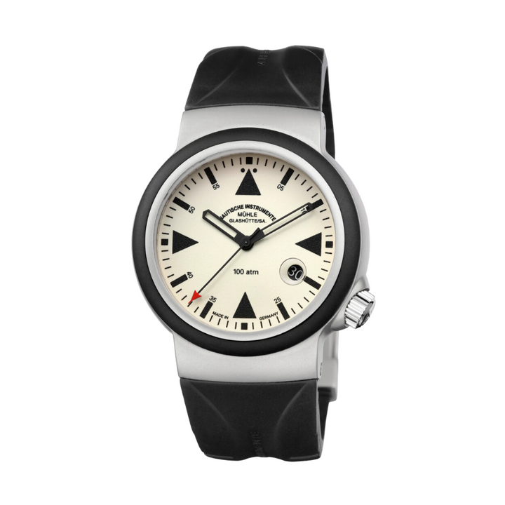 Mühle Glashütte S.A.R. Mission-Timer 42mm Cream Dial Black Strap