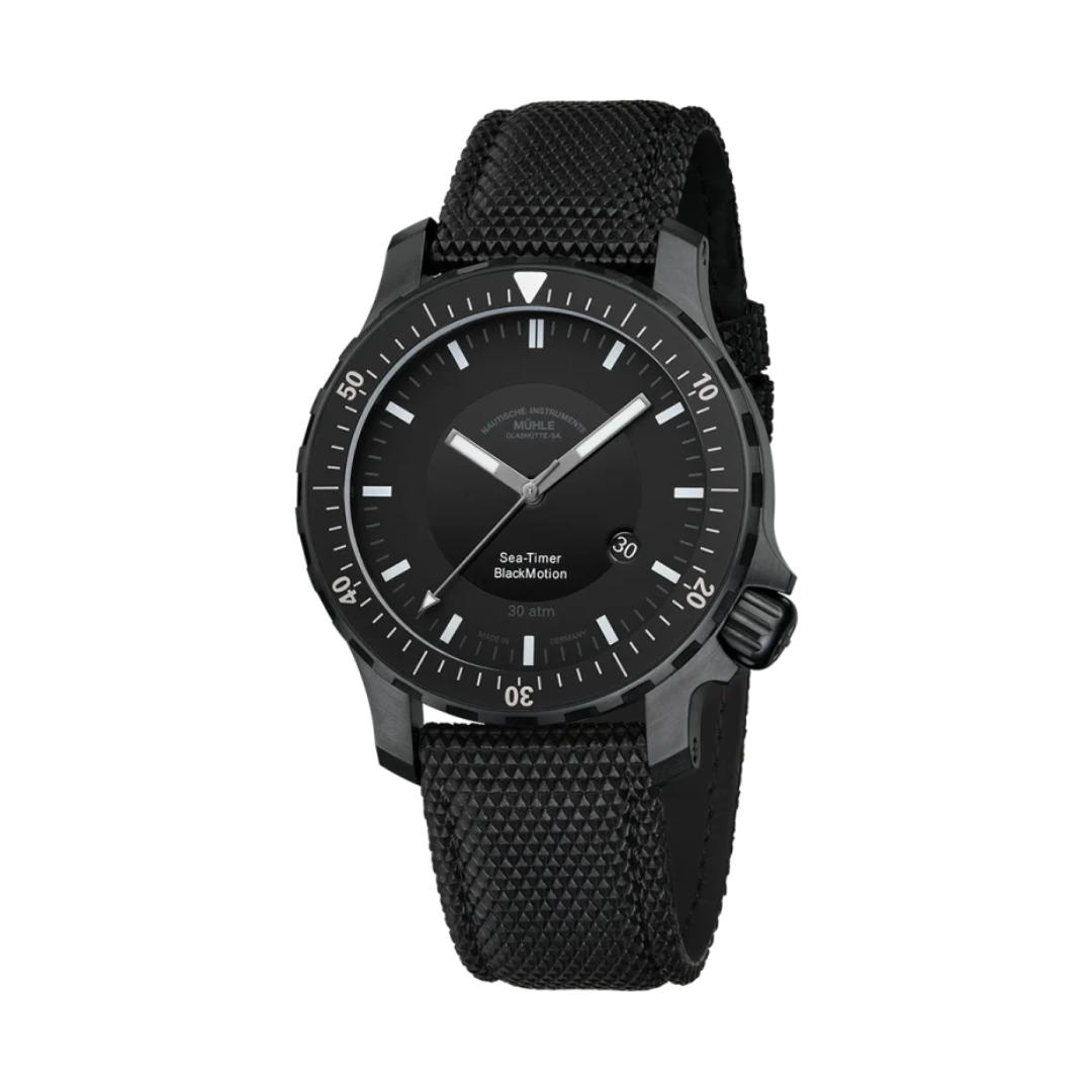 Mühle Glashütte Sea-Timer 44mm Black Dial Black Strap