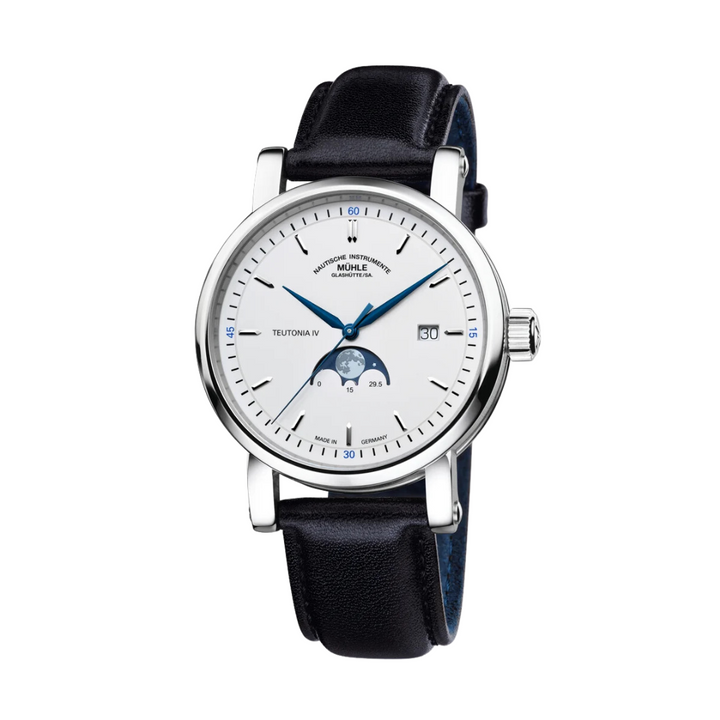 Mühle Glashütte Teutonia 41mm White Dial Black Leather Strap