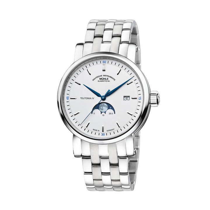 Mühle Glashütte Teutonia 41mm White Dial Silver Steel Bracelet