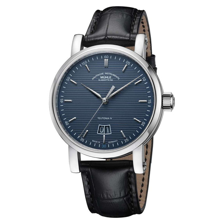 Mühle Glashütte Teutonia IV Big Date Edition 1994 41mm Blue Dial Black Leather Strap