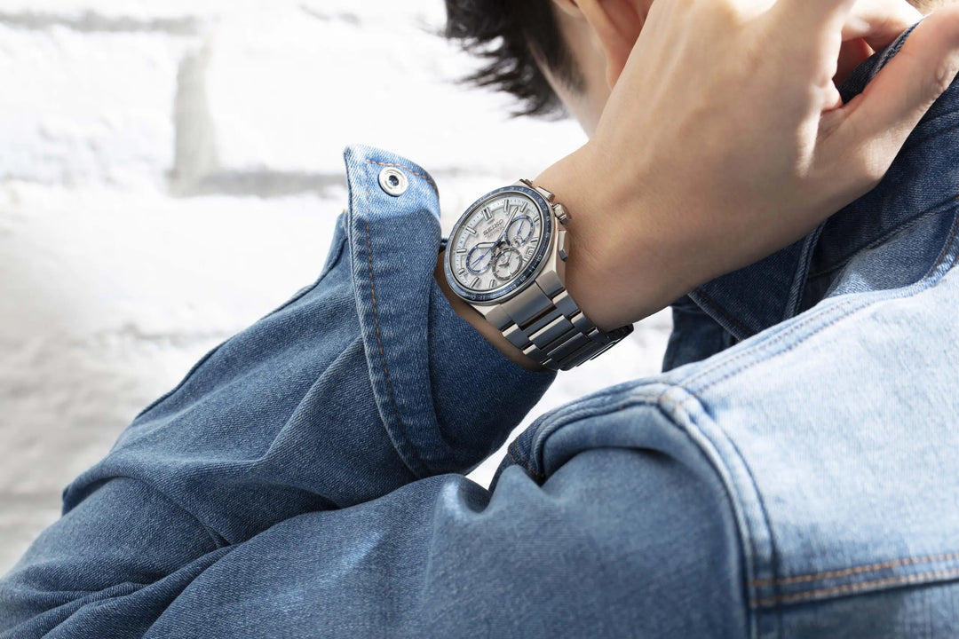 Seiko Astron 42.7mm Silver Dial Silver Strap