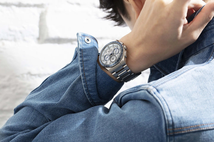 Seiko Astron 42.7mm Silver Dial Silver Strap
