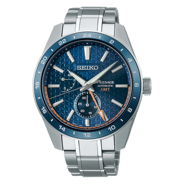 Seiko Presage 42.2mm Navy Dial Silver Stainless Steel Bracelet