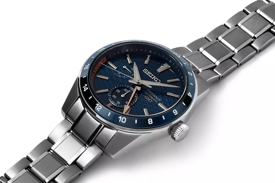 Seiko Presage 42.2mm Navy Dial Silver Stainless Steel Bracelet