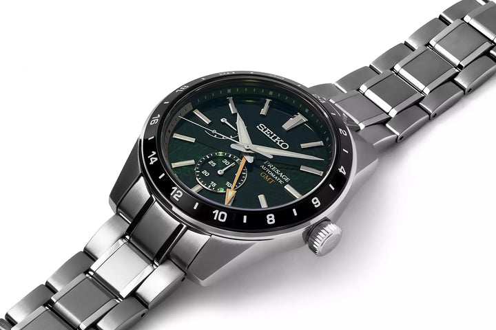 Seiko Presage 42.2mm Dark Green Dial Silver Stainless Steel Bracelet