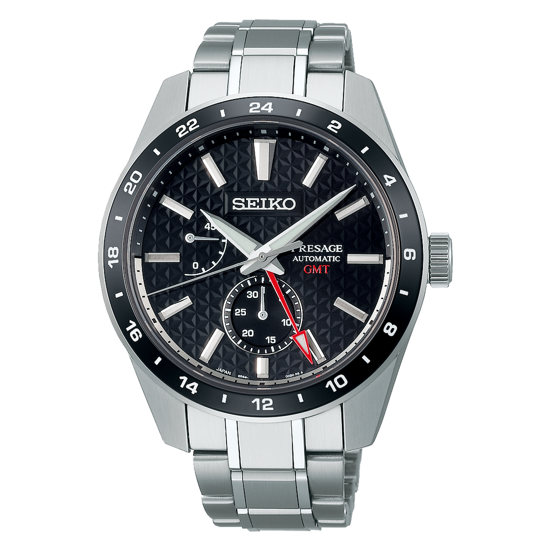 Seiko Presage 42.2mm Black Dial Silver Stainless Steel Bracelet