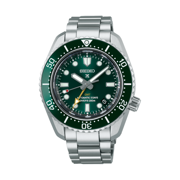 Seiko Prospex 42mm Green Dial Silver Stainless Steel Bracelet