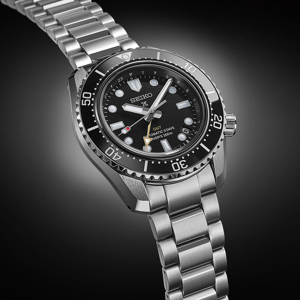 Seiko Prospex 42mm Black Dial Silver Stainless Steel Bracelet