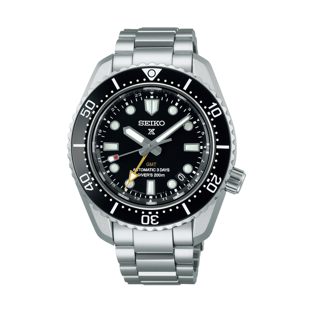 Seiko Prospex 42mm Black Dial Silver Stainless Steel Bracelet