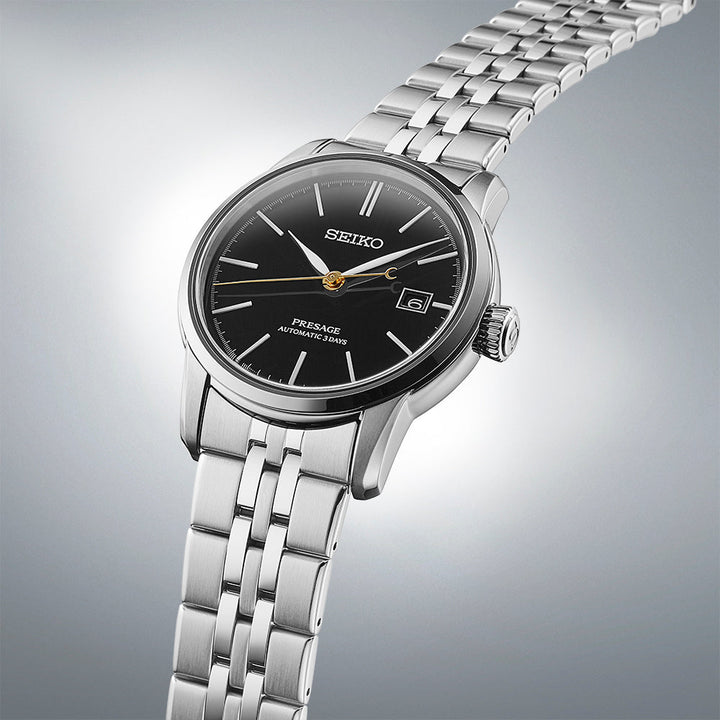 Seiko Presage 40.2mm Black Dial Silver Stainless Steel Bracelet