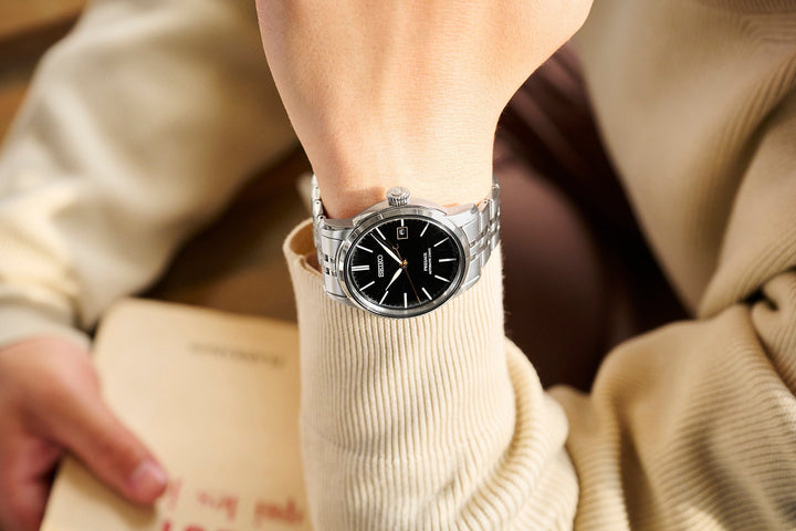 Seiko Presage 40.2mm Black Dial Silver Stainless Steel Bracelet