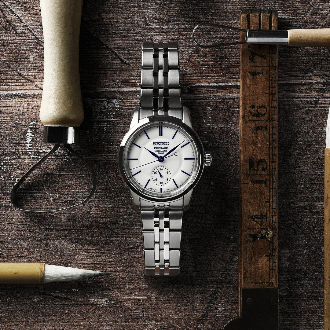 Seiko Presage 40.6mm White Dial Silver Stainless Steel Bracelet