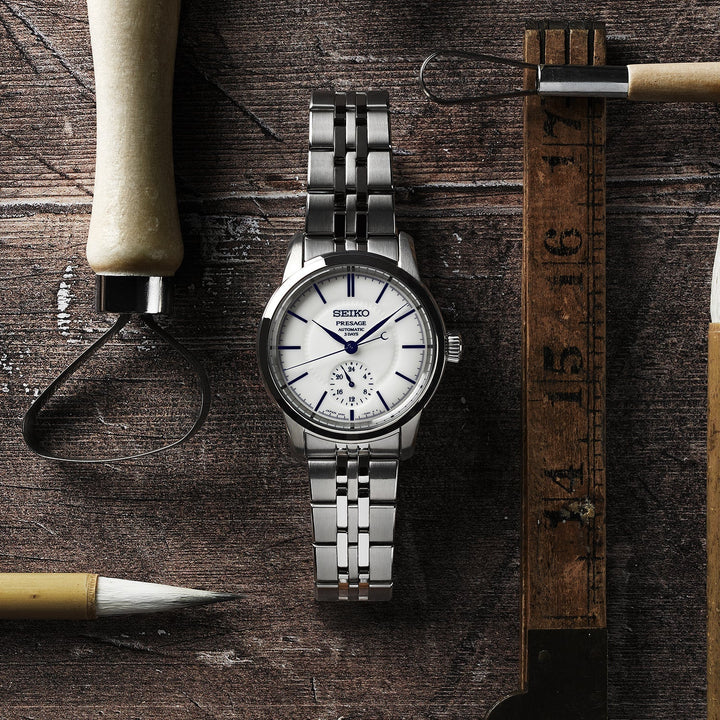 Seiko Presage 40.6mm White Dial Silver Stainless Steel Bracelet