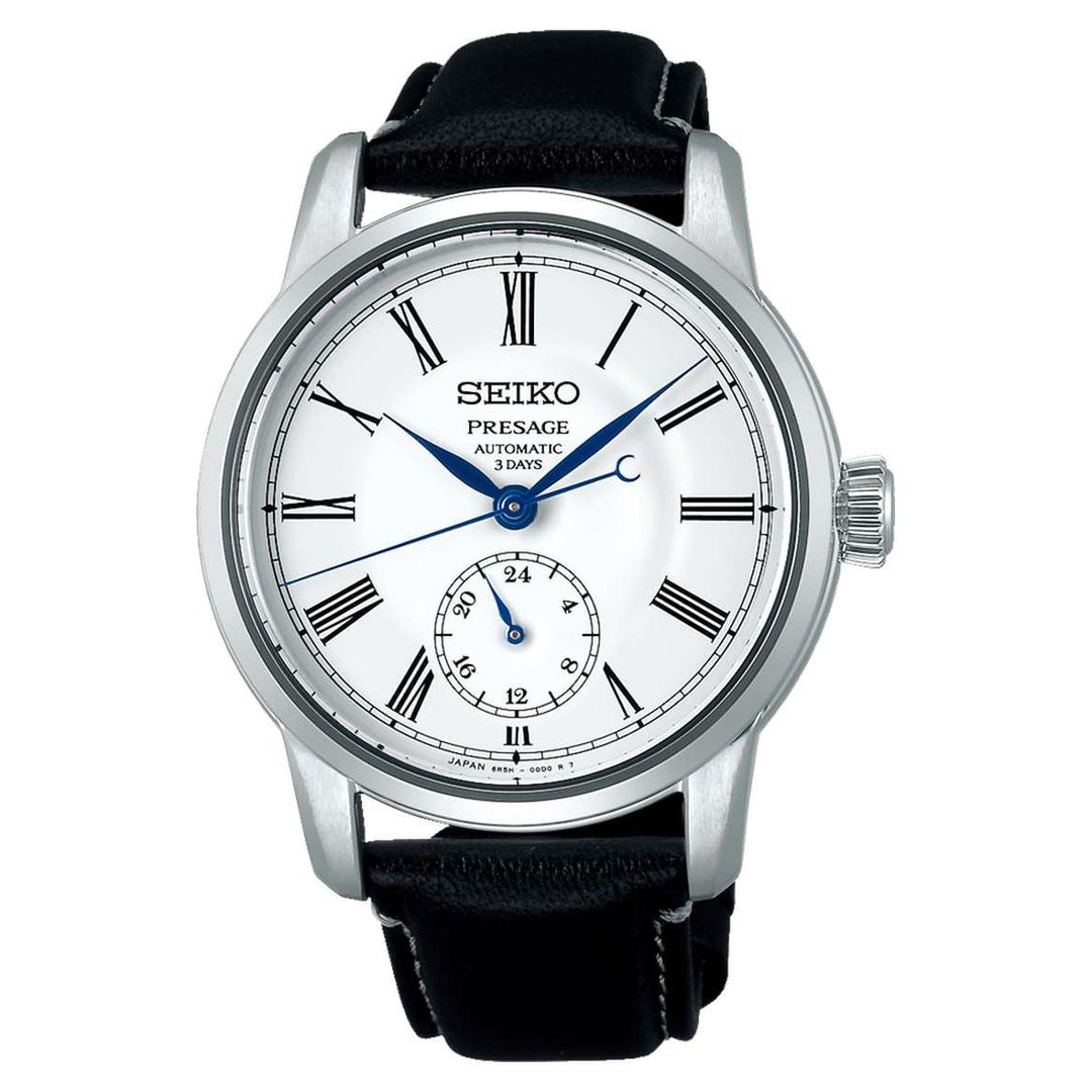 Seiko Domestic Presage 40.2mm White Dial Black Calfskin Strap