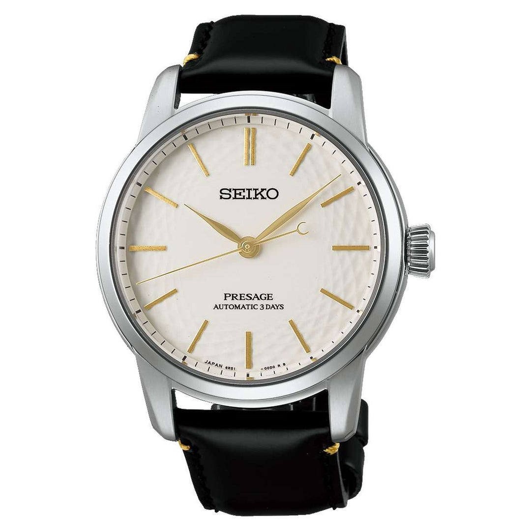 Seiko Presage 40.6mm Black Leather Strap