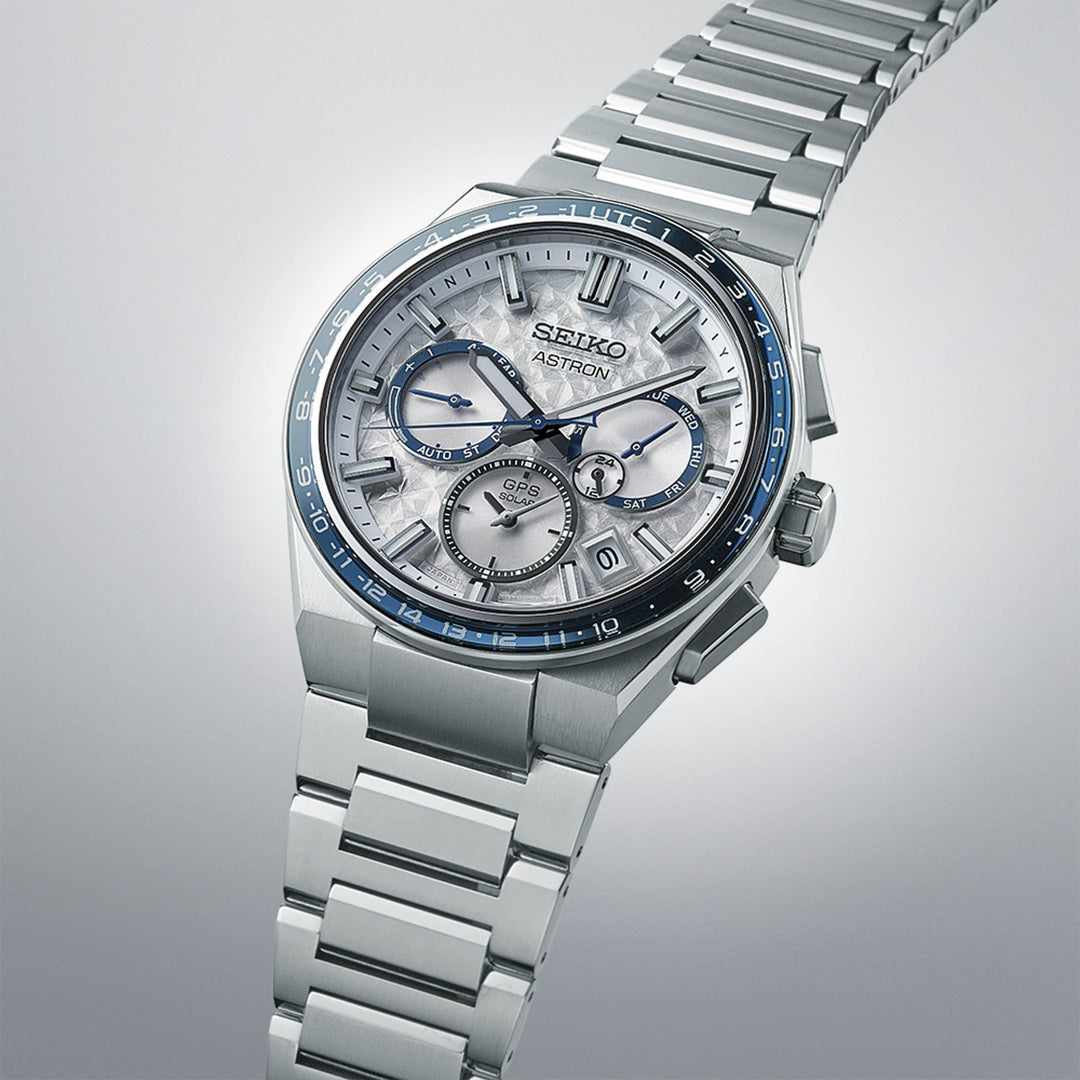 Seiko Astron 42.7mm Silver Dial Silver Strap