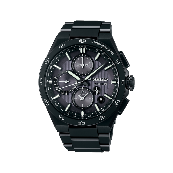 Seiko Astron 43.3mm Black Dial Black Strap