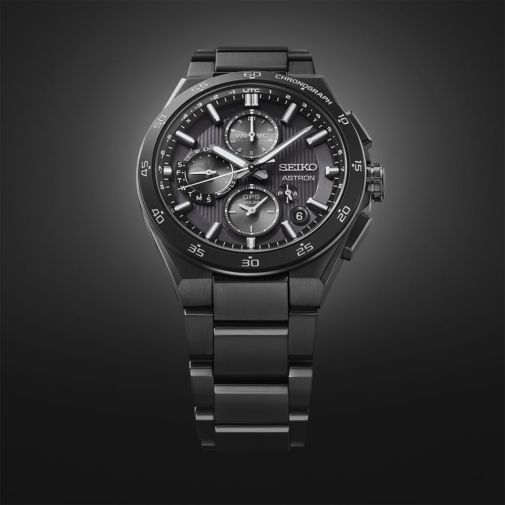 Seiko Astron 43.3mm Black Dial Black Strap