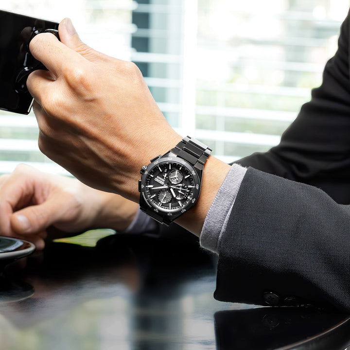 Seiko Astron 43.3mm Black Dial Black Strap