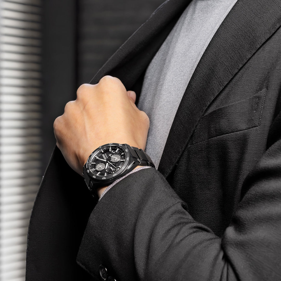 Seiko Astron 43.3mm Black Dial Black Strap