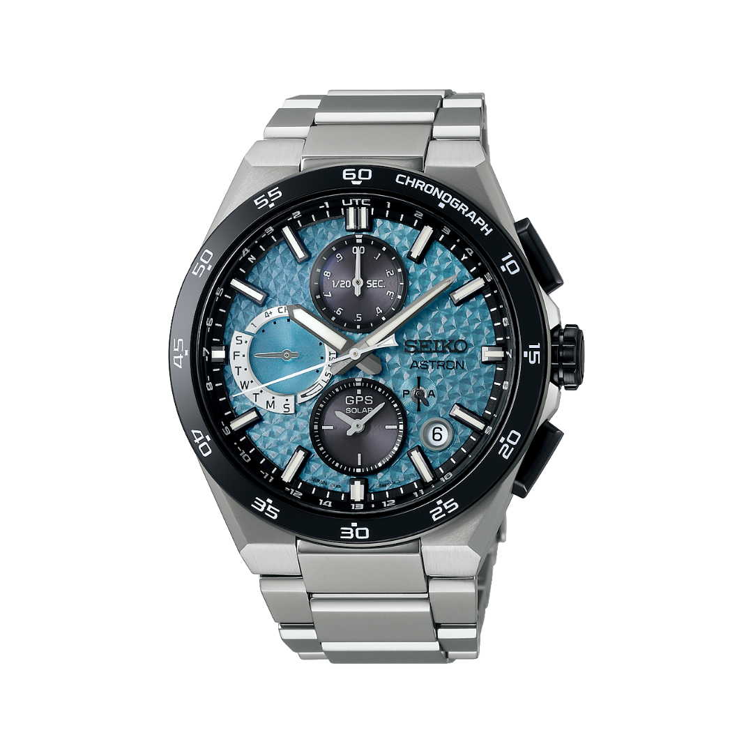 Seiko Astron 43.3mm Blue Dial Silver Strap