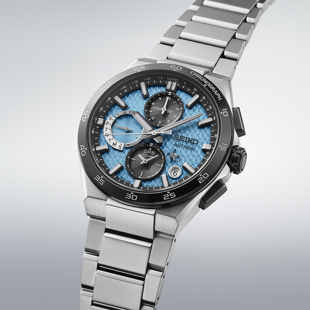 Seiko Astron 43.3mm Blue Dial Silver Strap