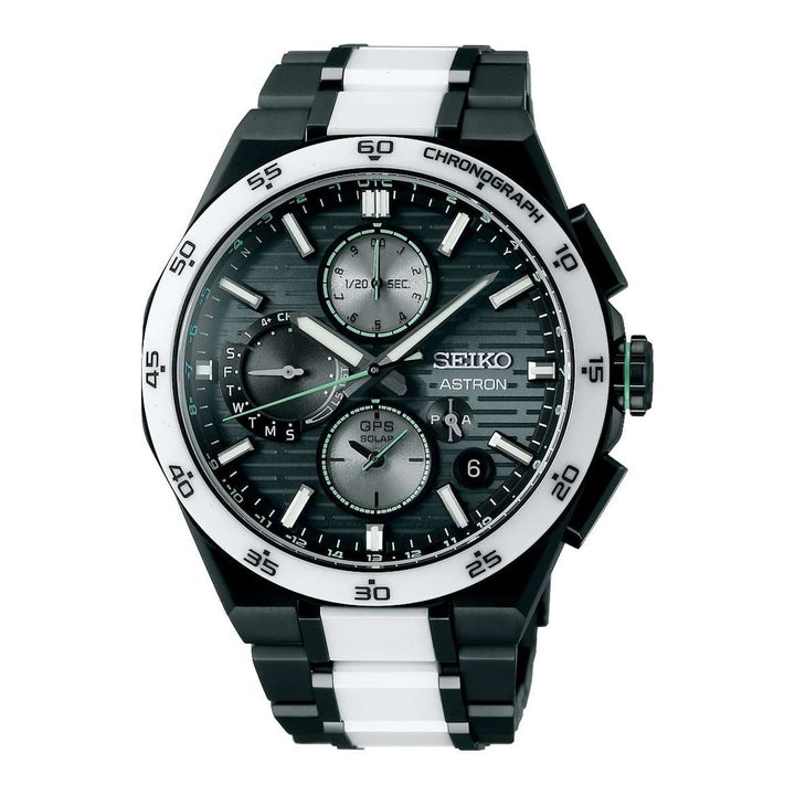 Seiko Astron Limited edition 43.4mm Black Dial Black &amp; White Strap
