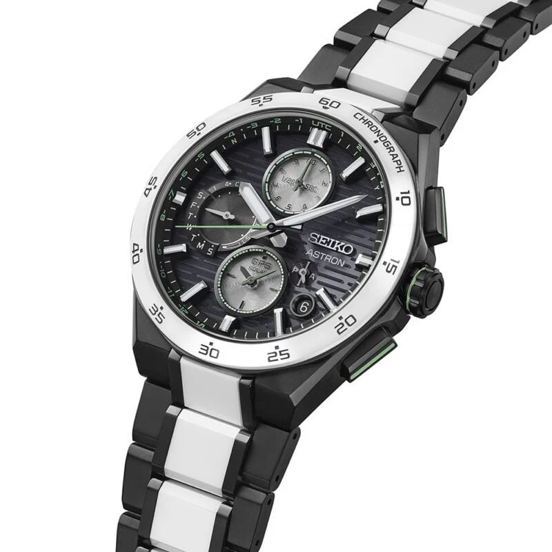 Seiko Astron Limited edition 43.4mm Black Dial Black &amp; White Strap