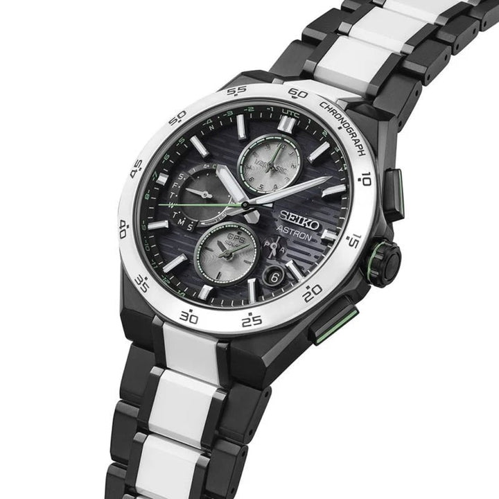 Seiko Astron Limited edition 43.4mm Black Dial Black &amp; White Strap