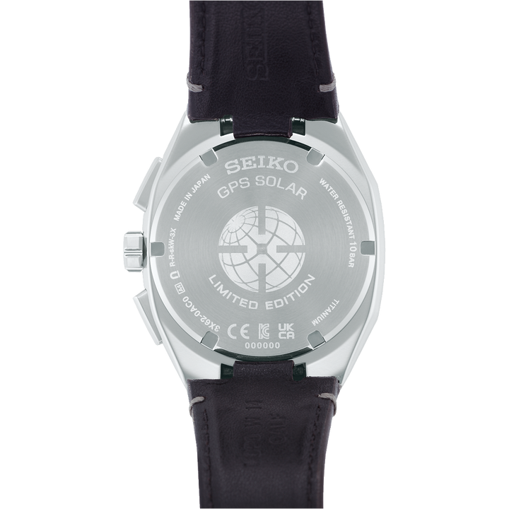 Seiko Astron 41.2mm White Dial Dark Brown Strap