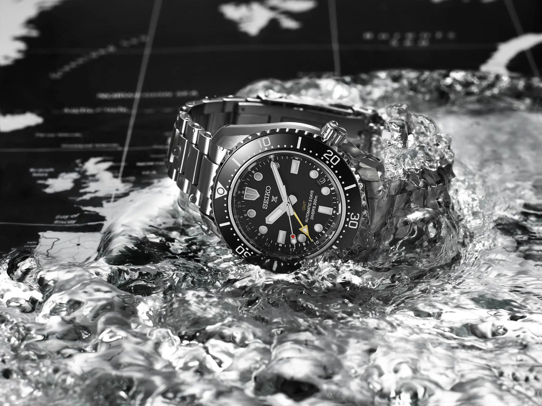 Seiko Prospex 42mm Black Dial Silver Stainless Steel Bracelet