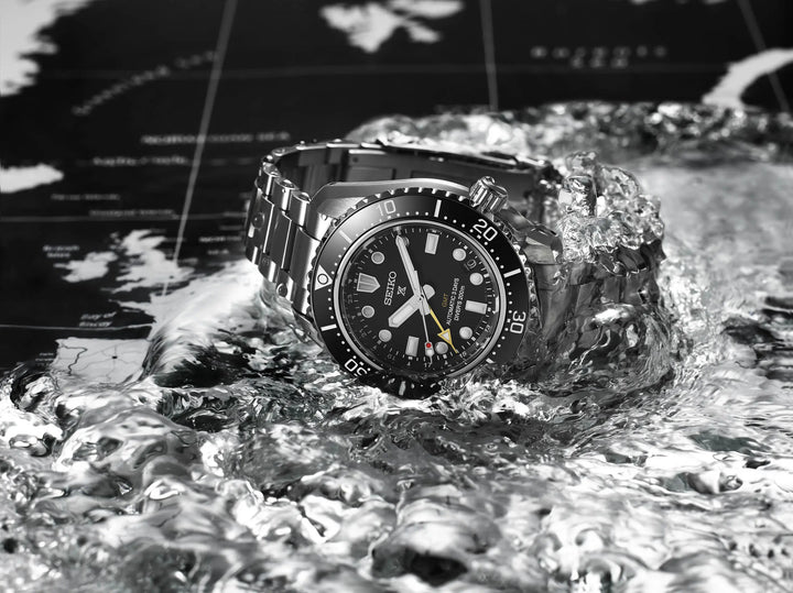Seiko Prospex 42mm Black Dial Silver Stainless Steel Bracelet
