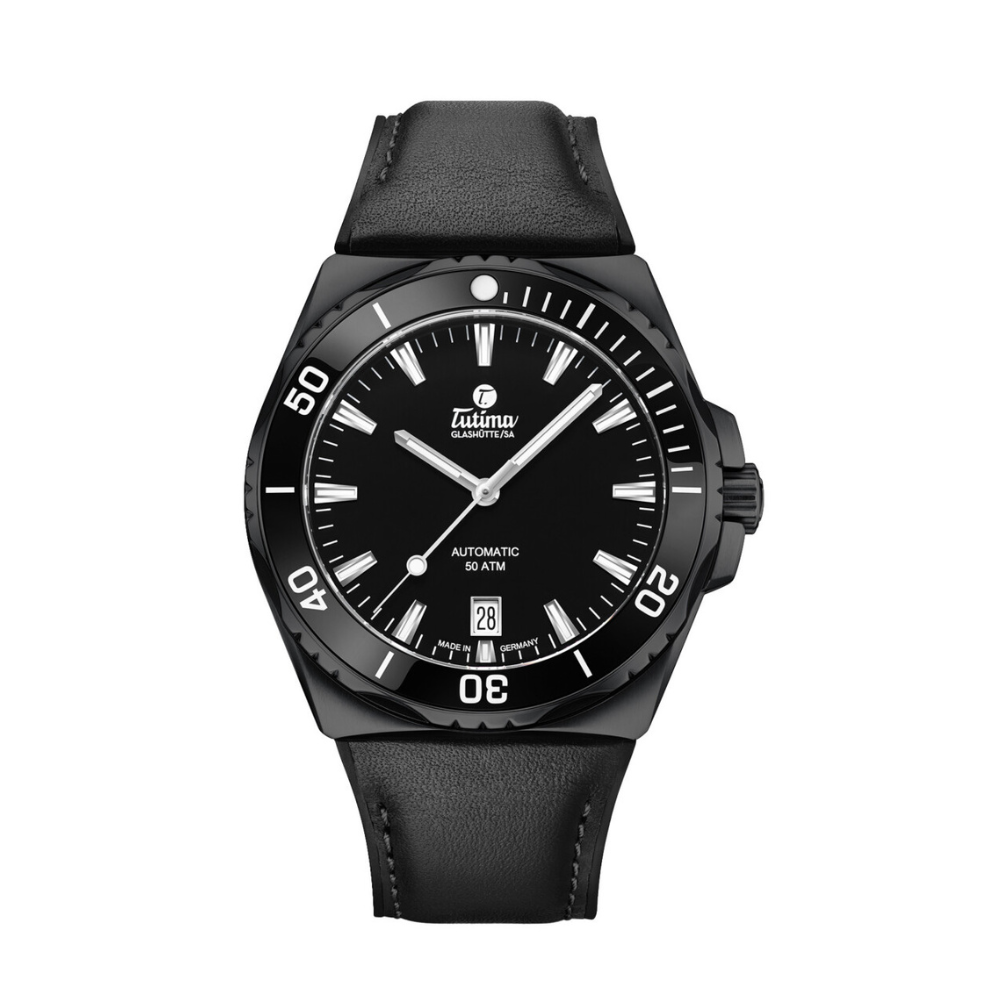 Tutima Glashütte M2 40mm Black Dial Black Strap