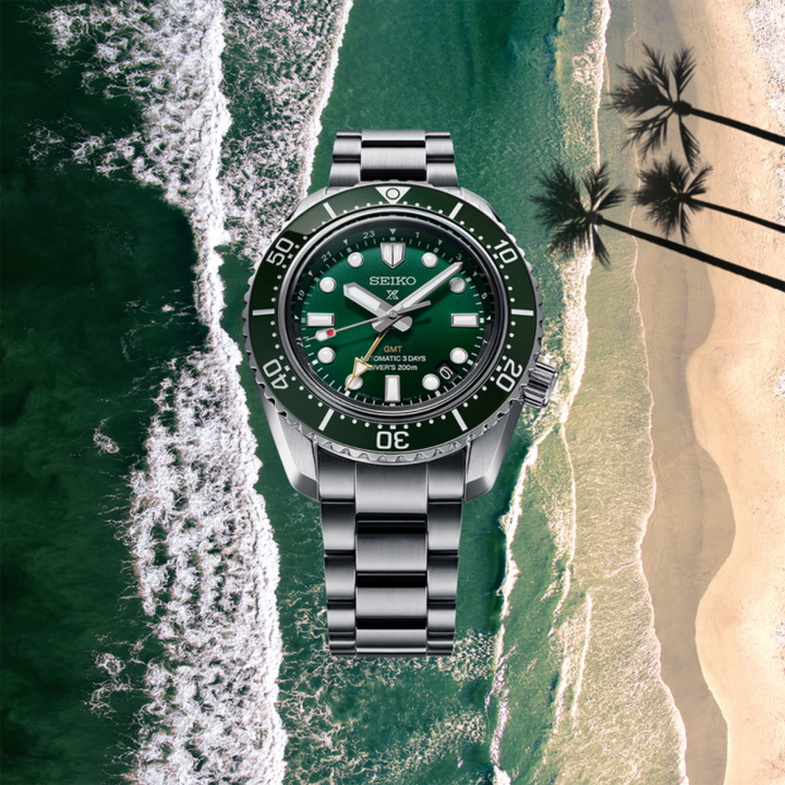 Seiko Prospex 42mm Green Dial Silver Stainless Steel Bracelet