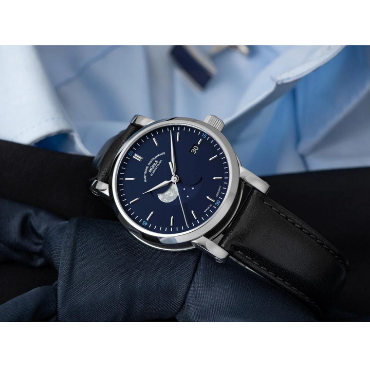 Mühle Glashütte Teutonia 39mm Blue Dial Black Leather Strap