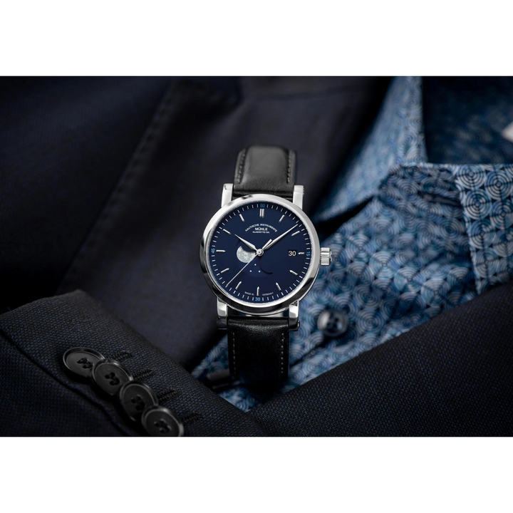 Mühle Glashütte Teutonia 39mm Blue Dial Black Leather Strap