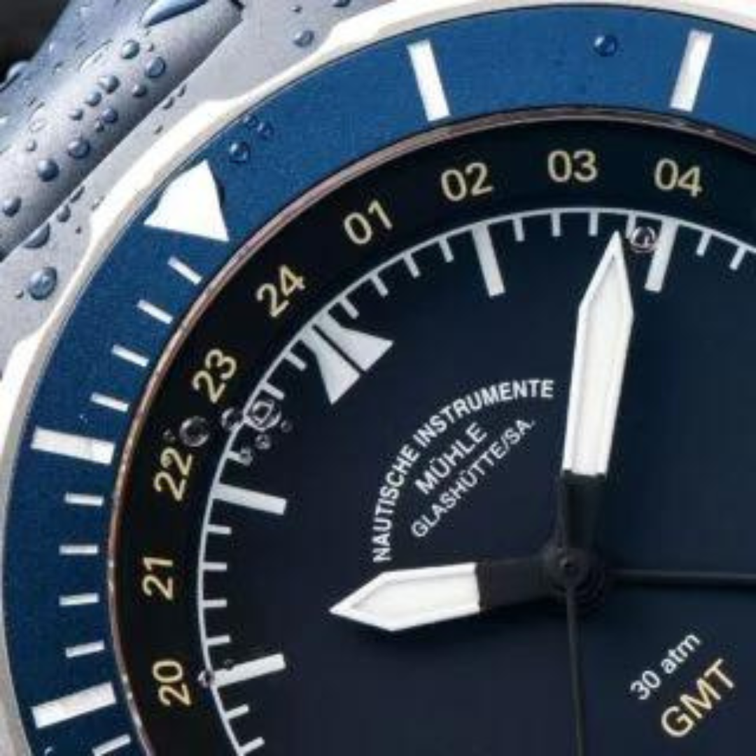 Mühle Glashütte Seebataillon 45mm Blue Dial Black Strap