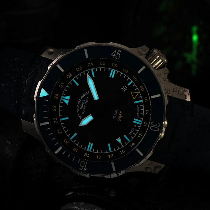 Mühle Glashütte Seebataillon 45mm Blue Dial Black Strap