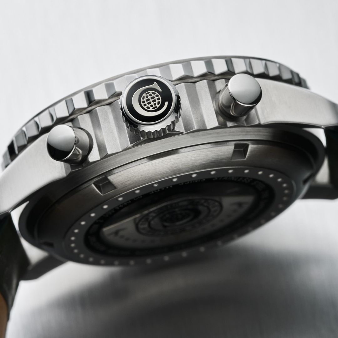 Cyma Grand Maestro Pilot Collection 42mm Black Dial Forest Green Leather Strap