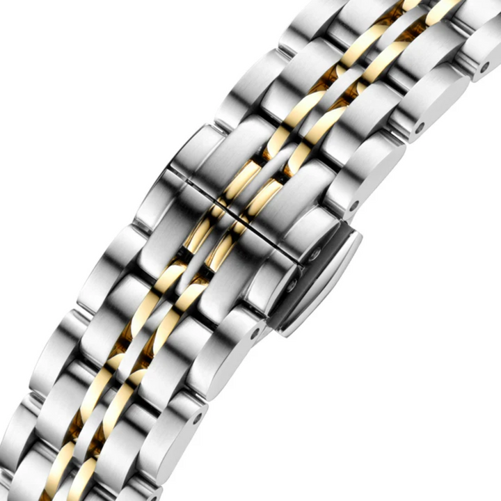 Cyma Charisma Collection 30mm Blue dial with sunray finish Dial Silver / Yellow Gold Steel Bracelet