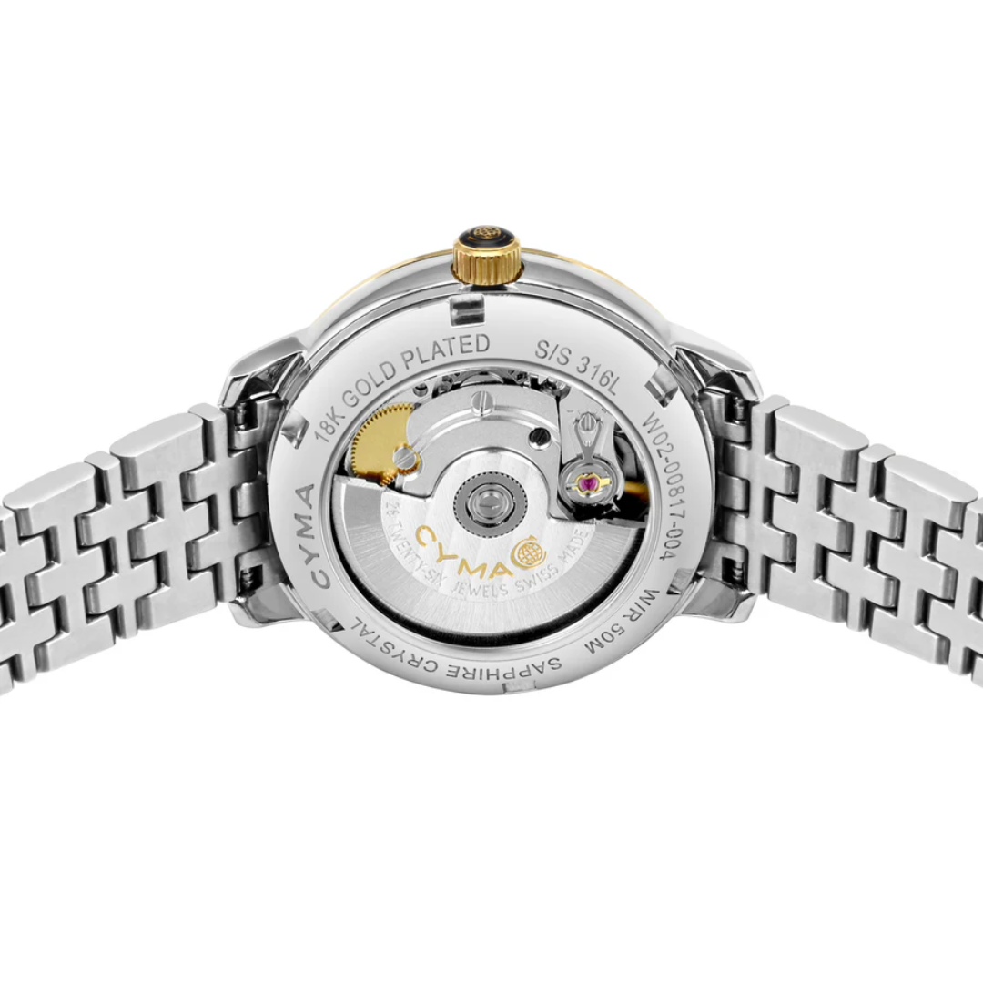 Cyma Europa Collection 30mm Dark green sunray dial Dial Silver / Gold Steel Bracelet