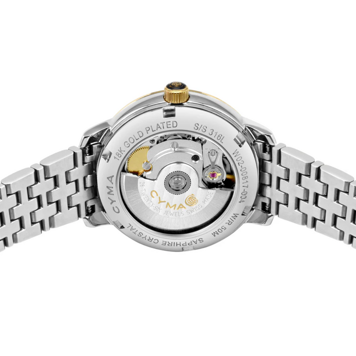 Cyma Europa Collection 30mm Dark green sunray dial Dial Silver / Gold Steel Bracelet