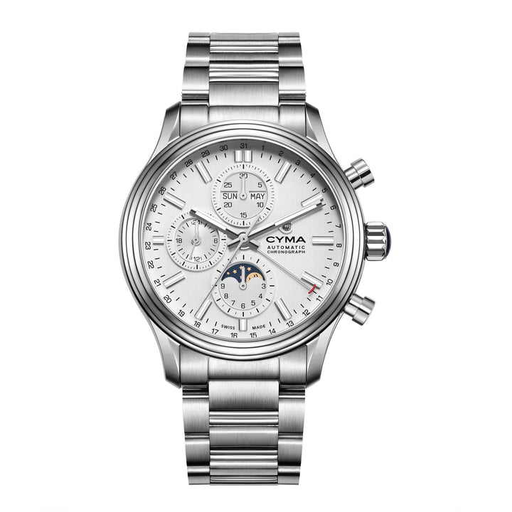 Cyma Grand Maestro The Chess Collection 43.5mm Silver white dial with vertical brush finish Dial Silver Steel Bracelet